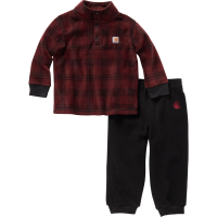 Carhartt  CG8836 Long-Sleeve Fleece Sweatshirt and Fleece Sweatpant Set - Boys - Caviar Black 2 Toddler