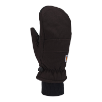 Carhartt Mens GL0800M Insulated Duck Synthetic Leather Knit Cuff Mitt - Black Large
