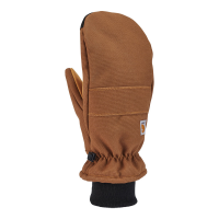 Carhartt Mens GL0800M Insulated Duck Synthetic Leather Knit Cuff Mitt - Carhartt Brown Large