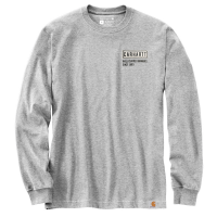Carhartt Mens 105423 Relaxed Fit Heavyweight Long-Sleeve Crafted Graphic T-Shirt - Heather Gray Large Regular