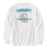 Carhartt Mens 105428 Relaxed Fit Heavyweight Long-Sleeve Pocket Durable Graphic T-Shirt - White Medium Regular