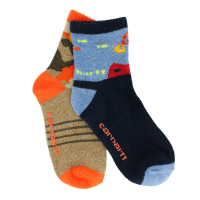 Carhartt  BA483-2 Boy's Crew with Carhartt Grippers 2-Pack - Blue/Orange Large (2T - 4T)