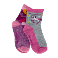 Carhartt  GA350-2 Girl's Crew with Carhartt Grippers 2-Pack - Pink/Gray Small (6-18 Months)