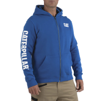 CAT Mens W10840 Closeout Full Zip Hooded Sweatshirt - Memphis Blue Medium Regular