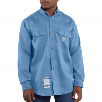 Carhartt Mens FRS003 Factory 2nd Flame-Resistant Long Sleeve Lightweight Twill Shirt - Medium Blue 3X-Large Regular