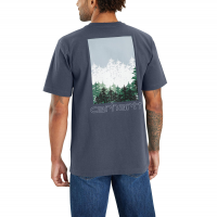 Carhartt Mens 105718 Relaxed Fit Heavyweight Short-Sleeve Pocket Outdoors Graphic T-Shirt - Bluestone Medium Regular
