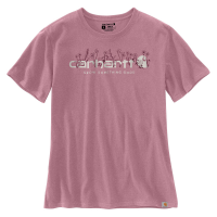 Carhartt  105736 Loose Fit Heavyweight Short-Sleeve Floral Logo Graphic T-Shirt - Foxglove Heather X-Small Regular