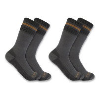 Carhartt Mens SB7742M Heavyweight Synthetic-Wool Blend Boot Sock 2-Pack - Gray Large