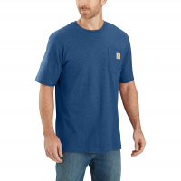 Carhartt | Men's K87 Factory 2nd Short Sleeve Pocket T-Shirt | Lakeshore Heather | X-Large Regular | Original Fit | 100% Cotton | 6.75 Ounce | Dungarees