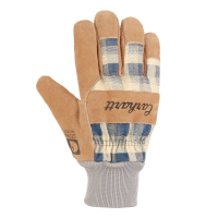 Carhartt  WA725 Women's Waterproof Breathable Suede Knit Cuff Work Glove - Navy Plaid Medium