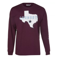 Carhartt Men's 105501 Factory 2nd Loose Fit Heavyweight Long Sleeve Texas Graphic T-Shirt - Port Medium Regular