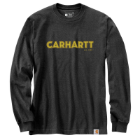 Carhartt Mens 105422 Factory 2nd Loose Fit Heavyweight Long-Sleeve Logo Graphic T-Shirt - Carbon Heather Large Tall