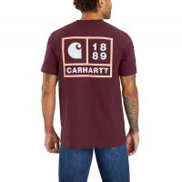 Carhartt Mens 105712 Relaxed Fit Heavyweight Short-Sleeve Pocket 1889 Graphic T-Shirt - Port 3X-Large Tall