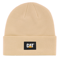 CAT Mens 1090026 Cat Label Cuff Beanie - Cream One Size Fits All