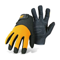 CAT Men's 012215 Closeout Padded Palm Spandex Utility Glove - Black/Yellow Large