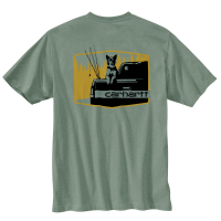 Carhartt Mens 105716 Loose Fit Heavyweight Short-Sleeve Pocket Dog Graphic T-Shirt - Jade Heather X-Large Regular