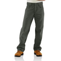 Carhartt | Men's FRB159 Flame-Resistant Midweight Canvas Pant | Moss | 54W x 32L | Loose-Original Fit | CAT 2 | 8.5 Ounce FR Canvas | Dungarees