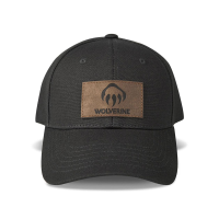 Wolverine Men's WVH9502 Logo Leather Patch Cap - Onyx One Size Fits All