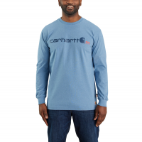 Carhartt Mens 104769 Flame-Resistant Force Long Sleeve Logo Graphic T-Shirt - Coastal Heather X-Large Regular