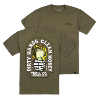 Troll Co. Mens TC1048 Green Back Tee - Military Green 3X-Large Regular