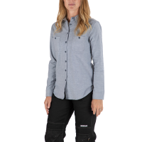 CAT  1610036 Women's Button Down Shirt - Denim Blue Oxford 2X-Large Regular