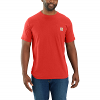 Carhartt Mens 104616 Force Relaxed Fit Midweight Short Sleeve Pocket T-Shirt - Red Barn Heather 2X-Large Tall