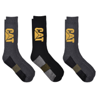 CAT Men's CT393897TB Ticking Stripe Boot Sock 3-Pack - Grey Multi Large