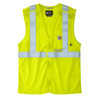Carhartt Men's 105787 Flame Resistant High-Visibility Mesh Class 2 Vest - Bright Lime Small Regular