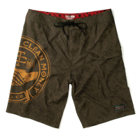 Troll Co. Mens TC1275 Haggler Boardshort - Military Green/Orange 31W