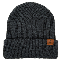 Wolverine Mens WVH9011 Waffle Knit Leather Patch Cap - Charcoal Grey One Size Fits All