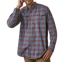 Ariat Mens 10046637 Rebar Flannel DuraStretch Work Shirt - New Maroon Large Regular