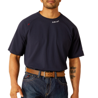Ariat Mens 10048853 Flame-Resistant Base Layer Short Sleeve T-Shirt - Navy Large Regular