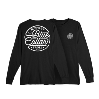 Troll Co. Men's TC1673 Support Blue Collar Neon Long Sleeve T-Shirt - Black Medium Regular