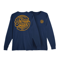 Troll Co. Mens TC1672 Support Blue Collar Neon Long Sleeve T-Shirt - Navy Large Regular