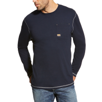 Ariat Mens 10019058 Closeout Rebar Long Sleeve Crew - Navy Small Regular