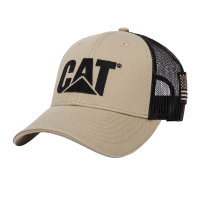 CAT Men's 1090042 Cat Logo Flag Hat - Khaki One Size Fits All
