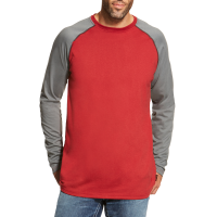 Ariat Men's 10019028 Flame-Resistant Baseball Tee - Red / Dark Grey Medium Regular