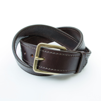 Jack Rivet Men's JR2013 Stamper Belt - Bright Brass - Dark Brown 32W
