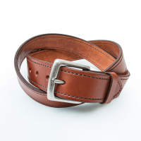 Jack Rivet Mens JR2011 Stamper Belt - Dull Nickel - Medium Brown 38W