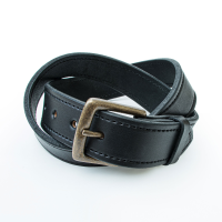 Jack Rivet Mens JR2012 Stamper Belt - Antique Brass - Black 42W