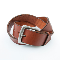 Jack Rivet Mens JR2008 Utah Belt - Dull Nickel - Medium Brown 34W