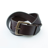 Jack Rivet Mens JR2009 Utah Belt - Antique Brass - Dark Brown 42W