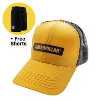 CAT Mens 8140003 Sweatshort / Cap Bundle - Yellow Horizontal Logo Large