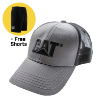 CAT Mens 8140003 Sweatshort / Cap Bundle - Gray Flat Logo Large