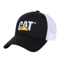 CAT Mens 1120062 Raised Logo Cap - Black / White One Size Fits All