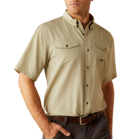 Ariat Mens 10055196 Rebar Made Tough Vent Short Sleeve Vent Shirt - Oil Green 4X-Large Regular