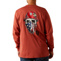 Ariat Mens 10055219 Flame-Resistant Born For This Long Sleeve T-Shirt - Chili Oil 2X-Large Tall