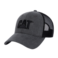 CAT Men's 1090070 Pigment Dyed Trucker Cap - Black One Size Fits All