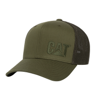 CAT Mens 1090007 Cat Trademark Trucker Hat - Army Moss One Size Fits All