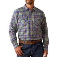 Ariat Mens 10054456 Flame-Resistant Wilshire Retro Fit Work Shirt - Oil Green 4X-Large Regular